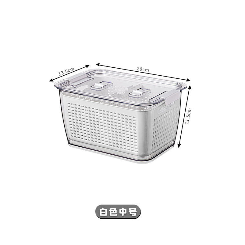 Large Capacity Plastic Fruit Storage Container with Drain Basket
