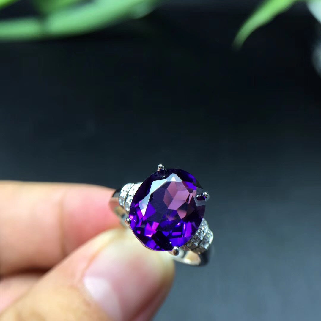 925 Silver Natural Amethyst Ring