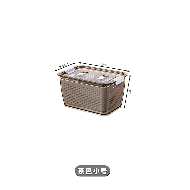 Large Capacity Plastic Fruit Storage Container with Drain Basket