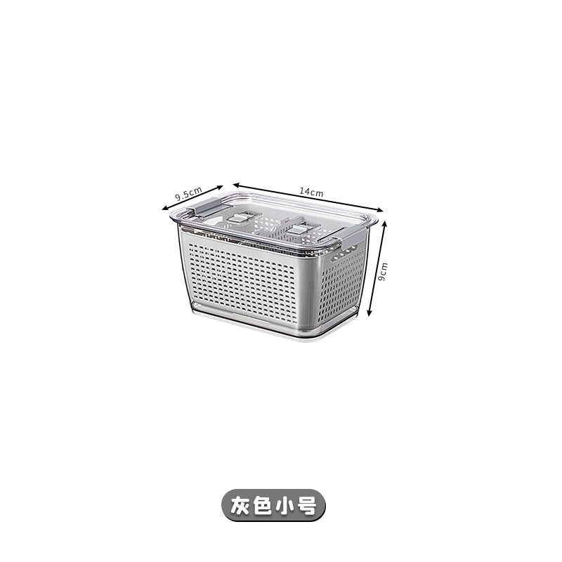 Large Capacity Plastic Fruit Storage Container with Drain Basket