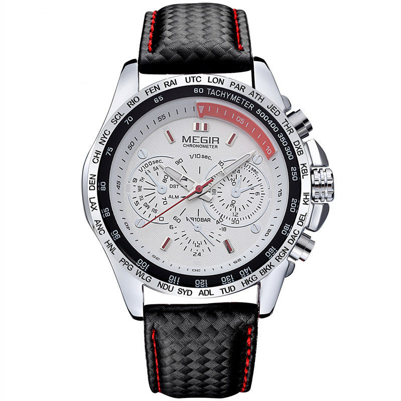 Luminous Multifunctional Steel Case Quartz Chronograph Watch