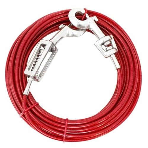 Correa de Cable de Acero con Resorte para Perros Grandes (20 pies)