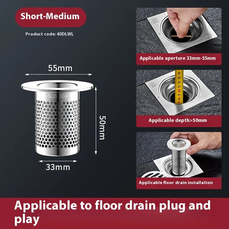 Universal Wash Basin Drainer Plug With Strainer