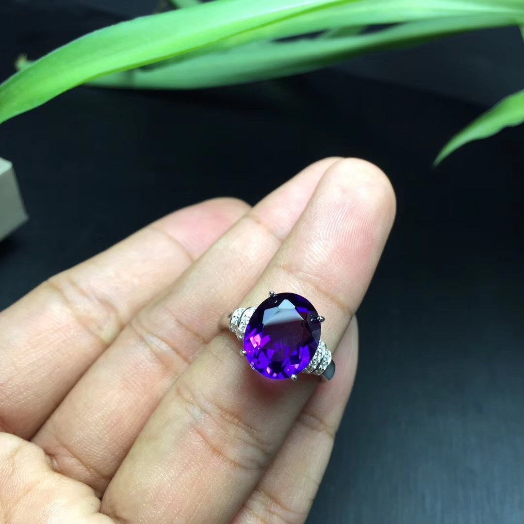 925 Silver Natural Amethyst Ring