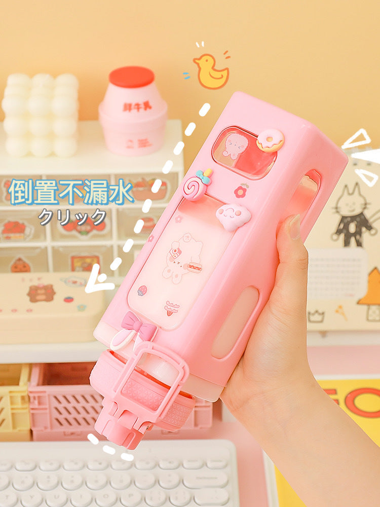 Cute Plastic Straw Sports Cup