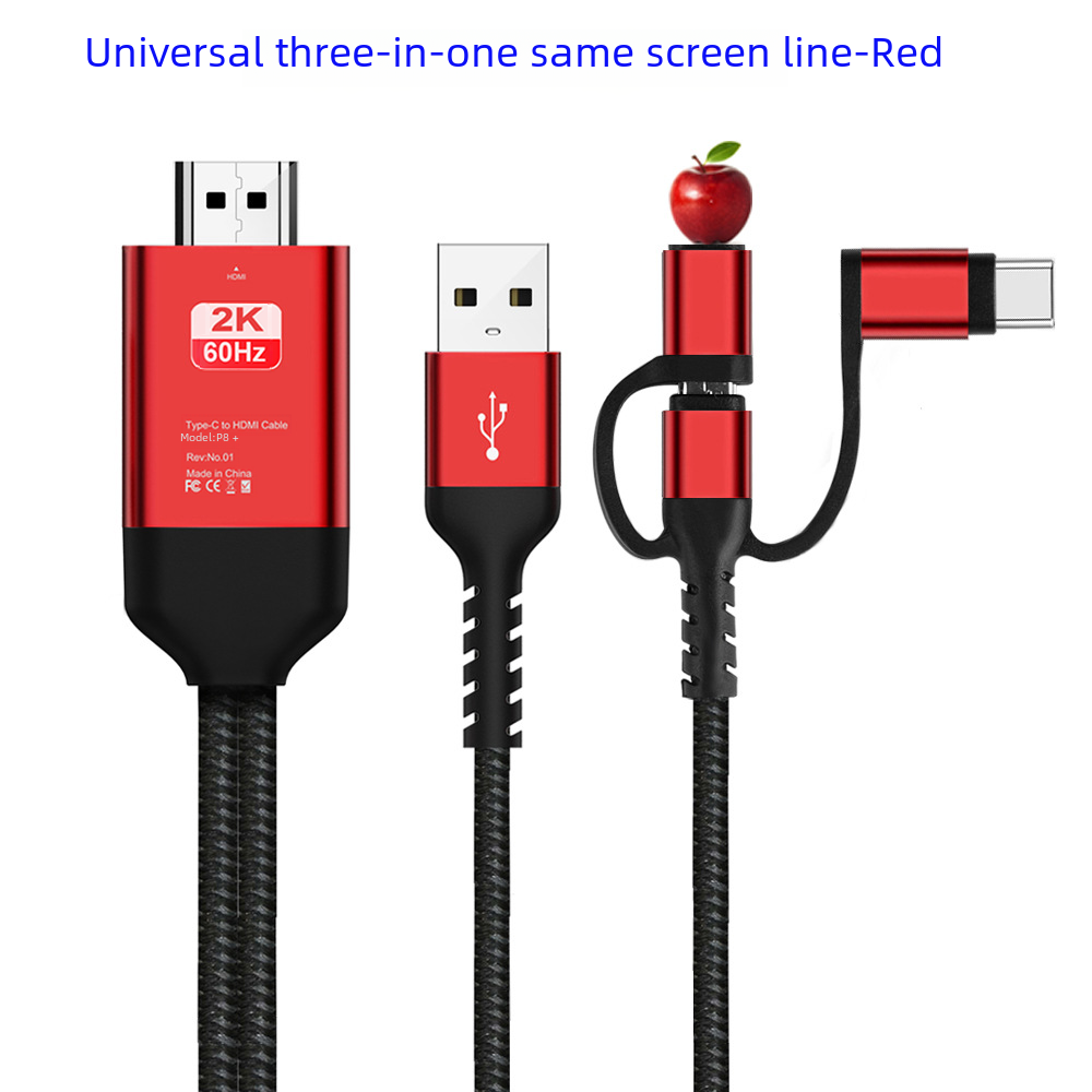 Phone Screen Mirroring Cable for Android & iOS Devices