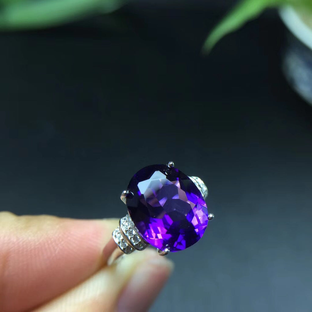 925 Silver Natural Amethyst Ring