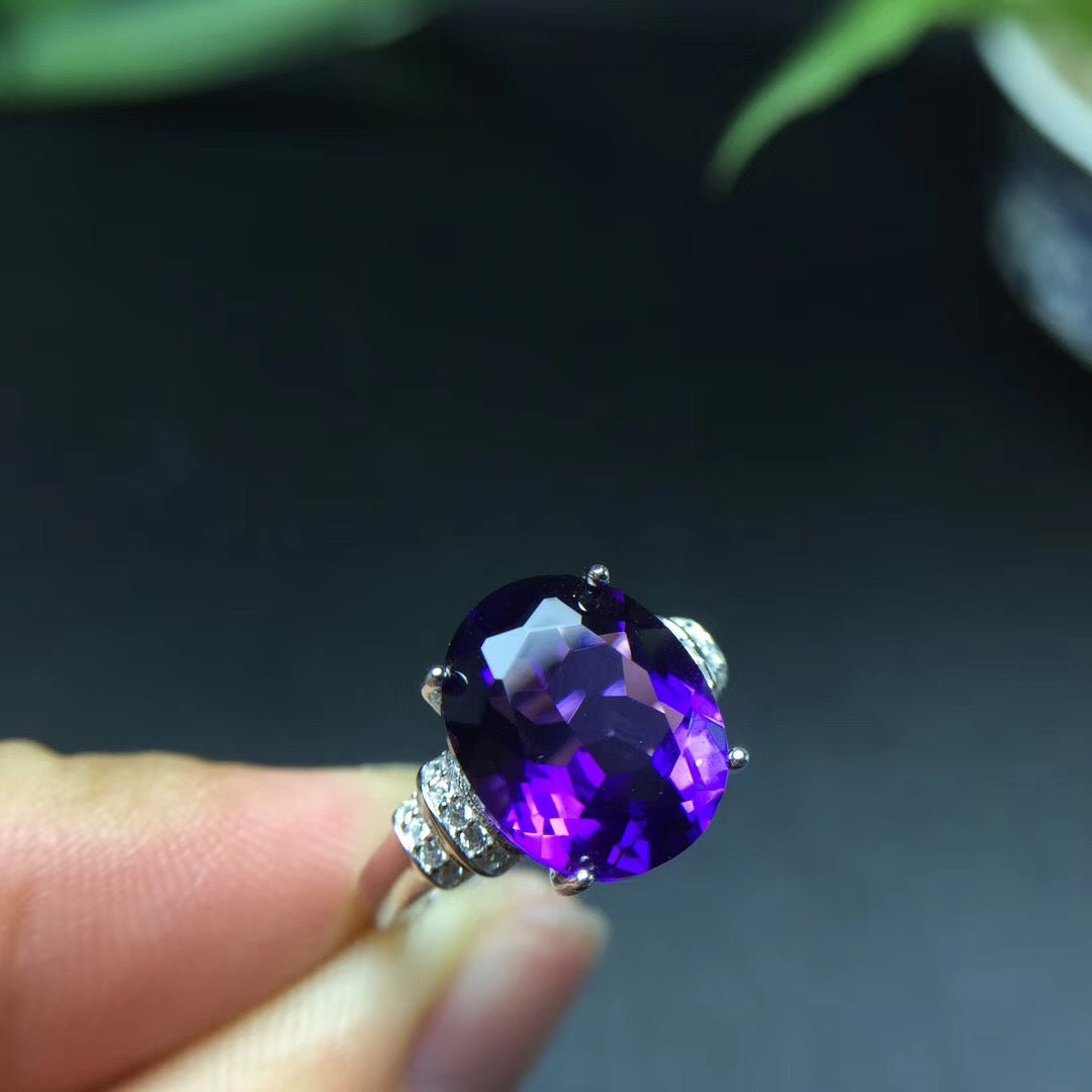 925 Silver Natural Amethyst Ring
