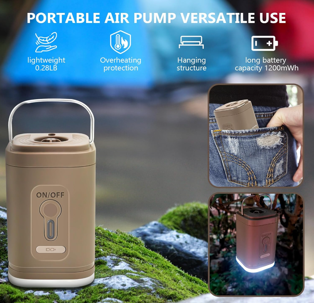 Portable Electric Air Pump with Light